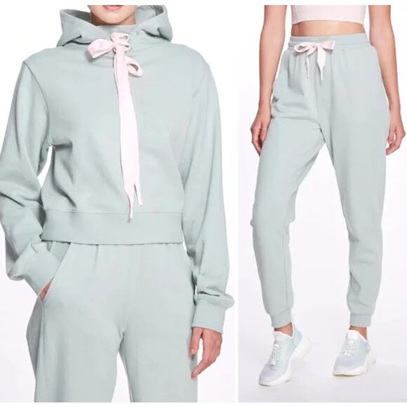 NWT Marchesa Active Remy Long Sleeve Hoodie & Jogger Pants Set Sage Women Size M - Picture 2 of 15